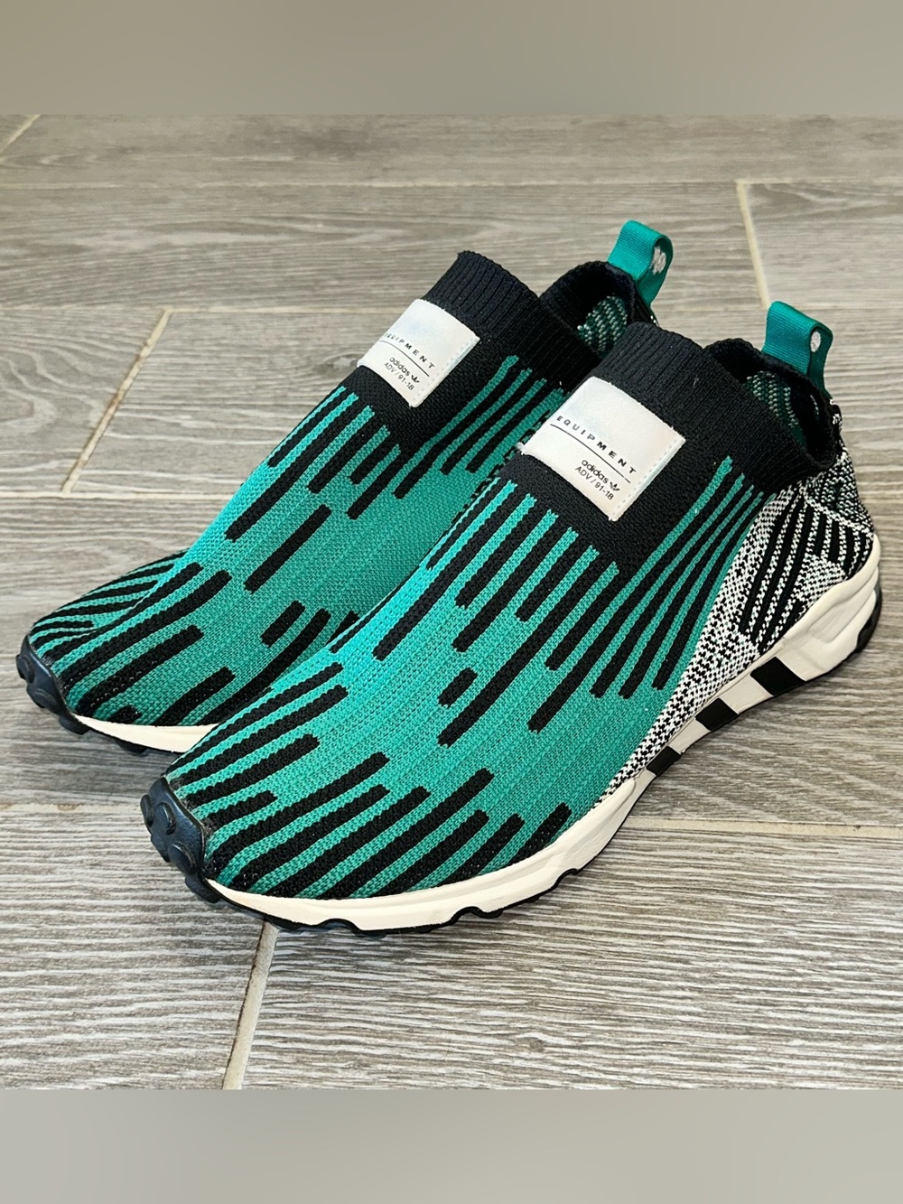 adidas EQT Support SK Primeknit Sub Green Black Men’s 12 Slip-On Sneakers GUC
